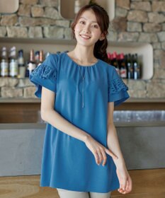 Tiaclasse L レースフレア袖チュニック