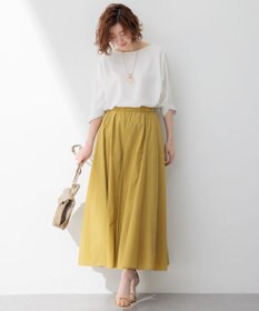 23区 L 【洗える】ナイロンコットンタフタ フレアスカート
