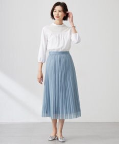 J.PRESS LADIES L 【洗える】プレーティングジャージー モックネックカットソー