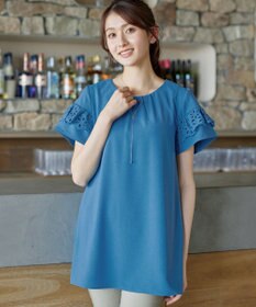 Tiaclasse L レースフレア袖チュニック