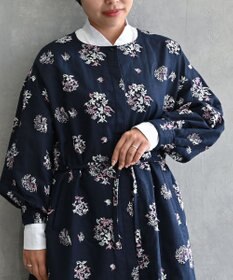 muuc 〈2WAY〉〈コットン×リネン〉〈高品質なドライタッチ生地〉〈遠州織物の工場で織られた上質なコットン生地〉野小花刺繍 羽織り＆ワンピースドレス