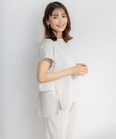 組曲 S 【吸湿・冷感・UVケア】ジョーゼットジャージーバックフリル Tブラウス