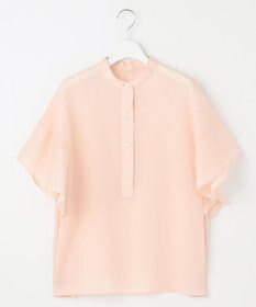 自由区 L 【洗える】テンセルリネンデザイン ブラウス