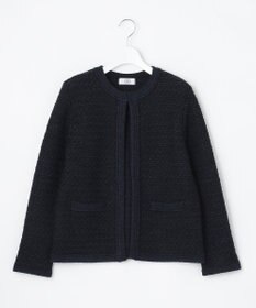 J.PRESS LADIES 【洗える】TWEED KNIT カーディガン