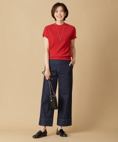 J.PRESS LADIES L 【洗える】 10oz Stretch Denim セミワイド パンツ