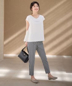 ANY チュールデザインフレンチスリーブTシャツ