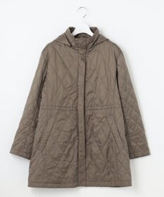 自由区 L 【洗える】ブライトキルト フード付きコート