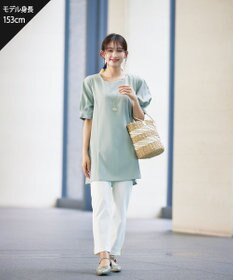 Tiaclasse L 【洗える】パフスリーブチュニックブラウス