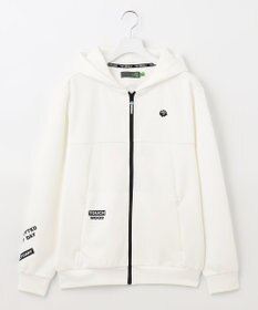 PW CIRCULUS 【MEN】【洗える/吸汗速乾/ストレッチ】ダンボール ロゴ ジップアップ パーカー