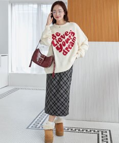 WEGO フラッフィーグラフィックBIGニットプルオーバー