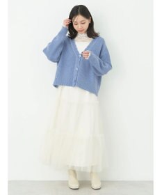 earth music&ecology スカラップニットカーディガン