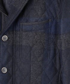 JOSEPH ABBOUD 【イタリア素材/軽量/中綿キルト】 スライバーチェックキルト ジャケット