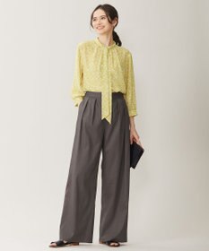 自由区 【洗える】ウェーブパターンプリント ブラウス