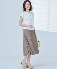 組曲 【WEB限定】エアリーフラワージャガード フレアスカート