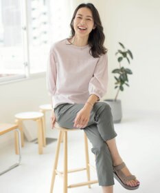 J.PRESS LADIES L 【洗える】BEZピンチェック ボリュームスリーブ ブラウス