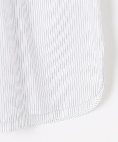 J.PRESS LADIES L 【洗える】APESCO ストライプ バンドカラー ブラウス