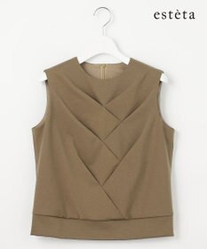 23区 【エステータ】トリアセファインジャージー タックデザイン カットソー