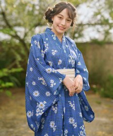 組曲 KIDS 【S-Lサイズ】マーガレットチェック 浴衣