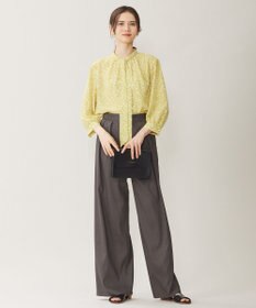 自由区 L 【洗える】ウェーブパターンプリント ブラウス