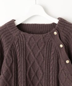 Feroux 【洗える】金釦ケーブル ニット