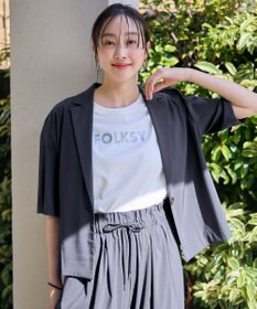 ANY L 【洗濯機可/接触冷感/UVケア】清涼リラックス半袖ジャケット