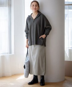 23区 L 【Lサイズ限定/洗える】ヴィスコースストレッチ ニット パーカー