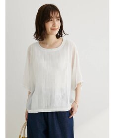 Green Parks ・ｆｕｒｒｙ　ｒａｔｅ　ピンタックボイルブラウス