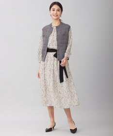 自由区 【洗える】テクスチャーコットンブレンドニット ベスト