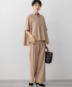 23区 L 【洗える】TWマットクロス ポンチョシルエット シャツ