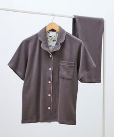 une nana cool 【綿混】ソフトコットンリブ 半袖開襟パジャマ MADE WITH LIBERTY FABRIC