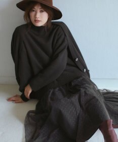 23区 L 【好評につき新色追加/CLASSY.1月号掲載】ウールカシミヤブレンド スタンドネック ニット