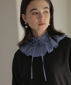 組曲 【2WAY】エアリーシャーティングフリル襟 ブラウス