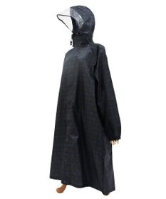 MOONBAT FLAT PURE レインコート チェック柄 リュック対応 ユニセックス 収納袋付き