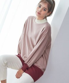 Tiaclasse L 【洗える】カラーブロッキングニットチュニック