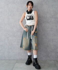 WEGO サイドレースアップグラフィックタンク