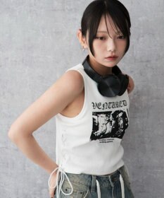 WEGO サイドレースアップグラフィックタンク