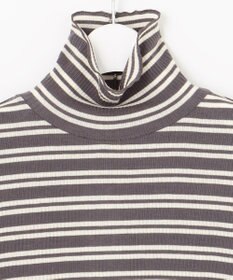 J.PRESS LADIES カシミヤシルクリブタートル ボーダー カットソー