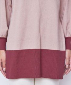 Tiaclasse L 【洗える】カラーブロッキングニットチュニック
