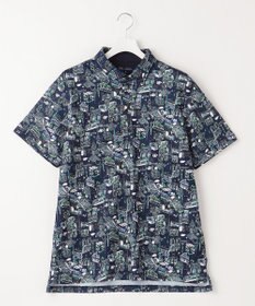 23区GOLF 【MEN】【キングサイズ/吸水速乾/UVカット】パリマップ総柄ポロシャツ