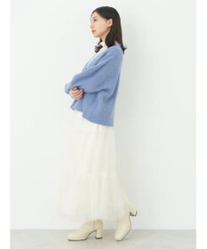 earth music&ecology スカラップニットカーディガン