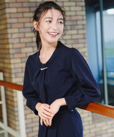 Tiaclasse L 【ダブルクロス】2wayボウタイ風ブラウス