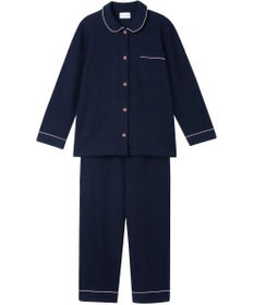 une nana cool 【綿混】カジュアルスラブツィード 長袖開襟パジャマ