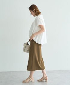 YECCA VECCA 刺繍カラーバルーンヘムブラウス