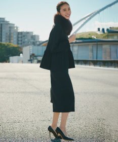 UNFILO BEAUTY FORM KNIT ペプラムセットアップ ブラック