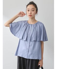 earth music&ecology ケープカラーブラウス