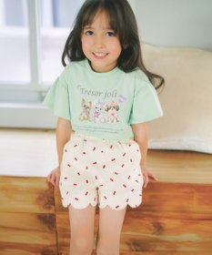 ANY KIDS 【綿100%】ドロップショルダー アニマルプリントTシャツ