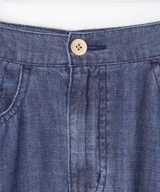 自由区 L 【洗える】テンセルリネンデニム  スカート