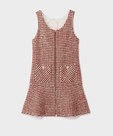 GRACE CONTINENTAL ツイードジップドレス