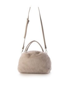 UNBILLION カシュカシュ cachecache / ミンク風エコファー2wayボックストート