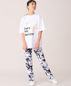 Chacott モノクロプリントブーツカットパンツ